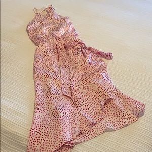 Pink asymmetrical hem dress